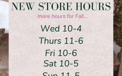 Fall Hours at the Boutique